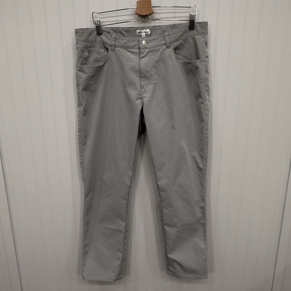 Peter Millar Men's W36 x L30 Gray Performance Casual 5-Pocket Pants